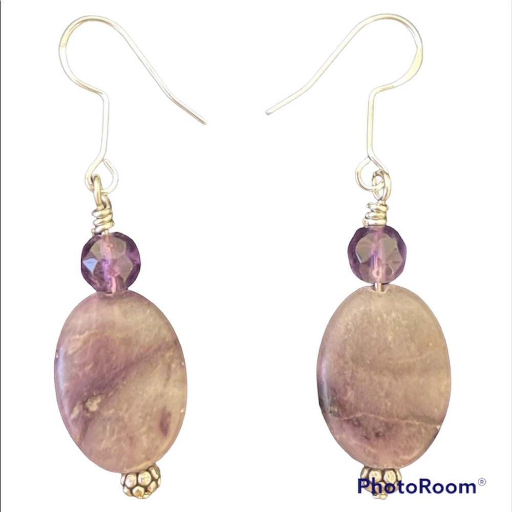 Lepidolite ‘n Amethyst Earrings